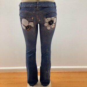 Y2K Flare Hand Painted Jeans NWT